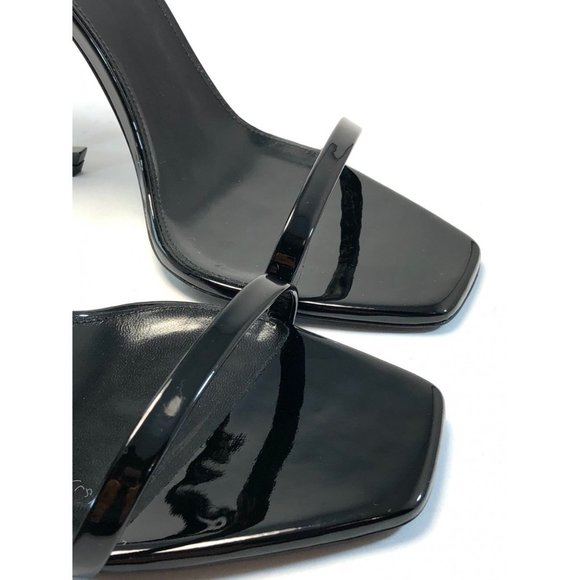 SAINT LAURENT Opyum YSL Black Logo-Heel Sandals - Picture 5 of 10